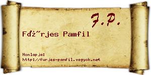 Fürjes Pamfil névjegykártya